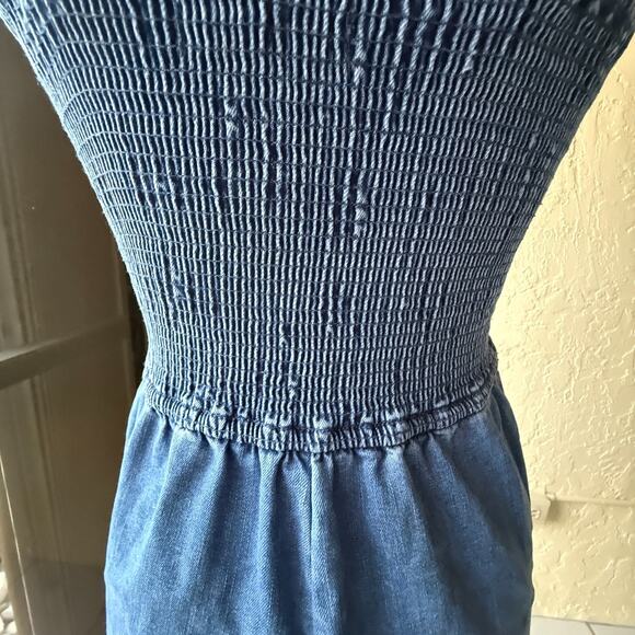 Hollister Denim Jumpsuit | Women’s Small | Smocked Back | Belt Missing - Picture 4 of 10